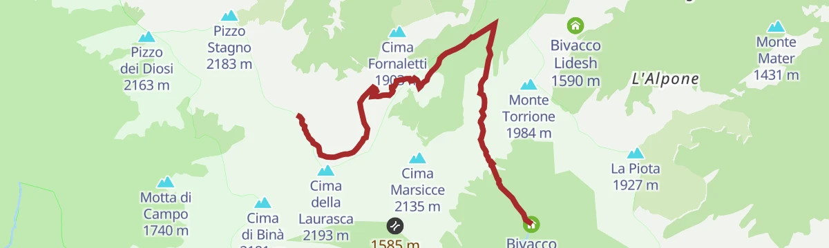 Route map: Via Geoalpina: Tappa 4 Alpe Pian di Boit